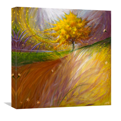"My Neighbor's Exploading Yellow Tree" (Limited Edition Print): Adam Stone Art - Gallery Wrap